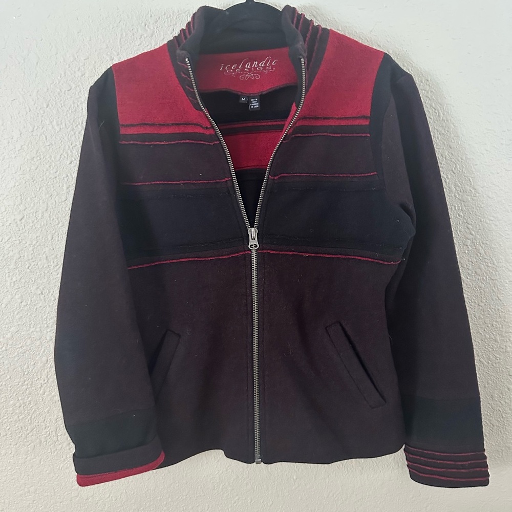 Icelandic Women's Red and Black Sweater